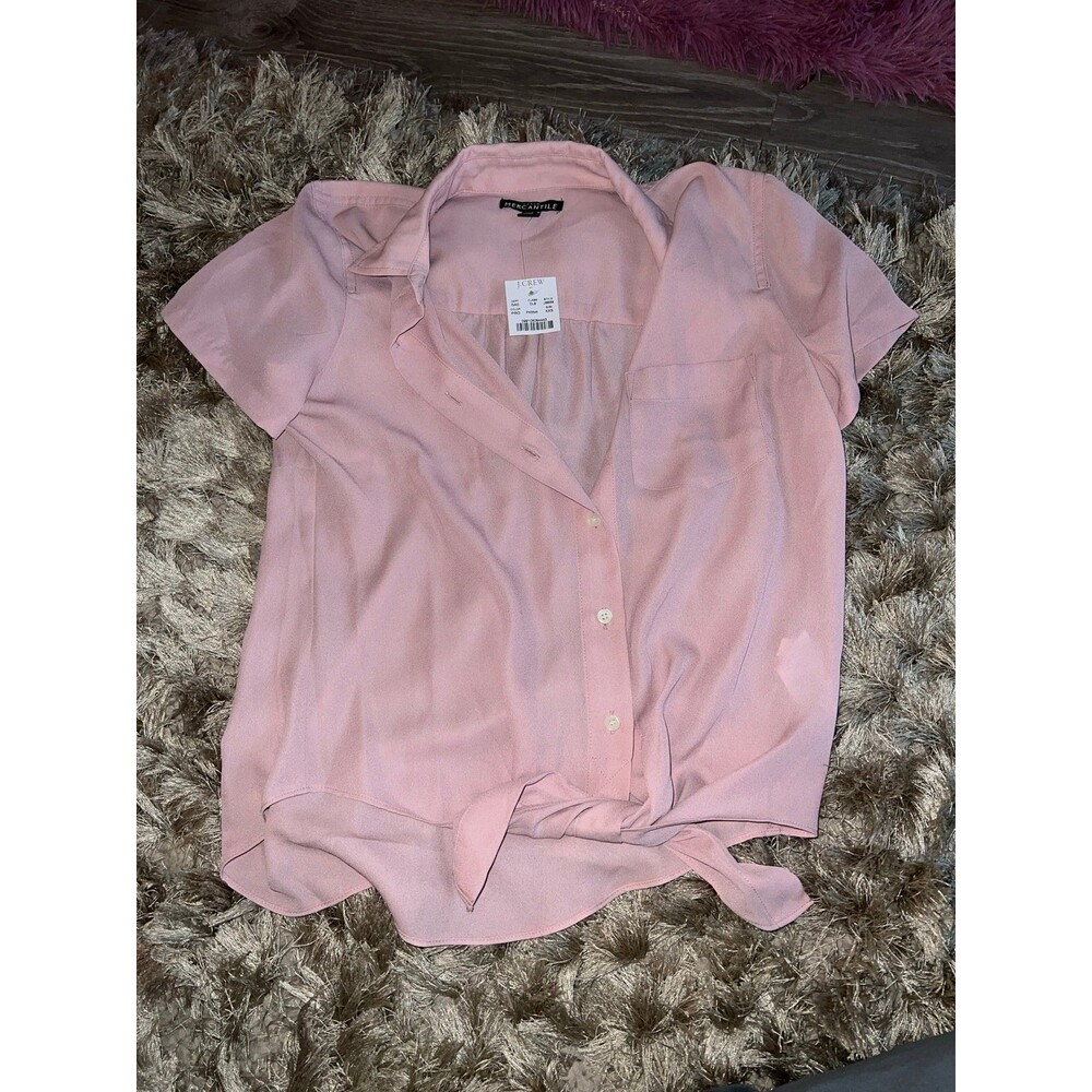 J Crew Tie Front Button Up Top sz XXS NWT